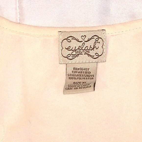 Chevron Print Red & Cream Sleeveless Tank Top By Eyelash Couture 100% Polyester - Picture 3 of 6